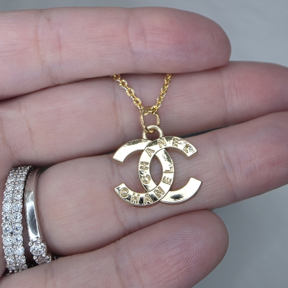 CHANEL Gold Logo Necklace - Picture 2 of 4